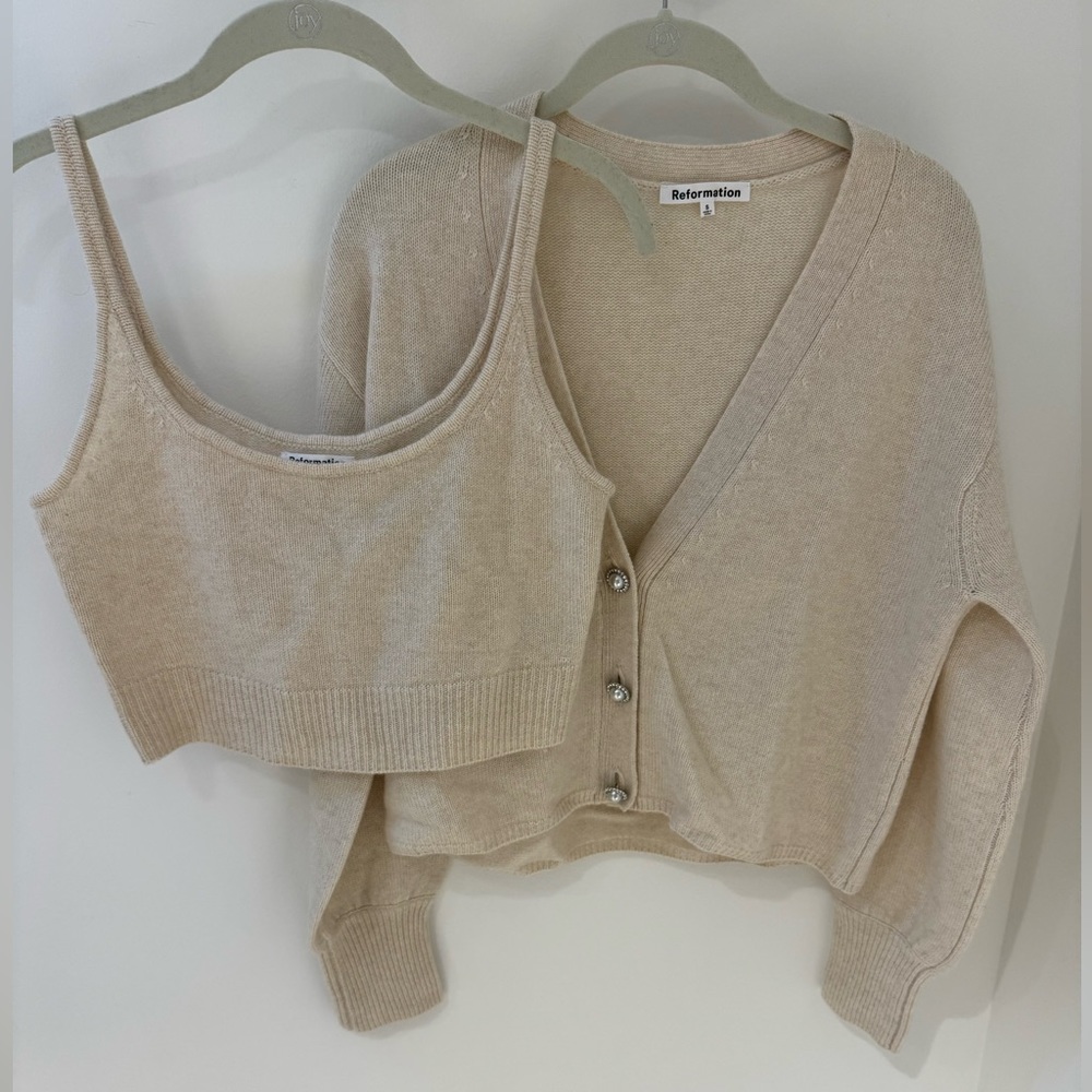 Reformation cashmere Cardigan Set
